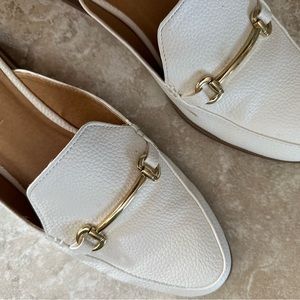 Madden Girl “Mattie” Slip-on Leather Mules in White